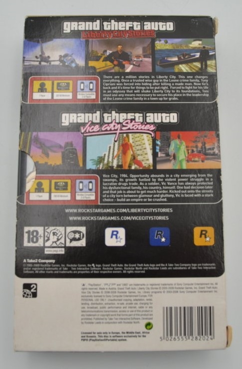 Grand Theft Auto Liberty City Stories og Grand Theft Auto Vice City Stories - PSP (B Grade) (Genbrug)